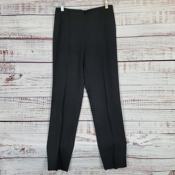 Peresteso Italian Virgin Wool Blend Black Dress Pants Ponte Seamed Size 42 (S) - Picture 1 of 10